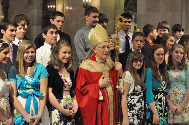confirmation candidates with Bishop Blair